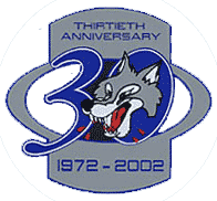 Sudbury Wolves 2002 anniversary logo iron on transfers for T-shirts